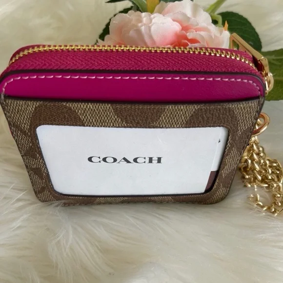 Coach Fuchsia and Tan Card Wallet Bundle & SAVE - Picture 3 of 6